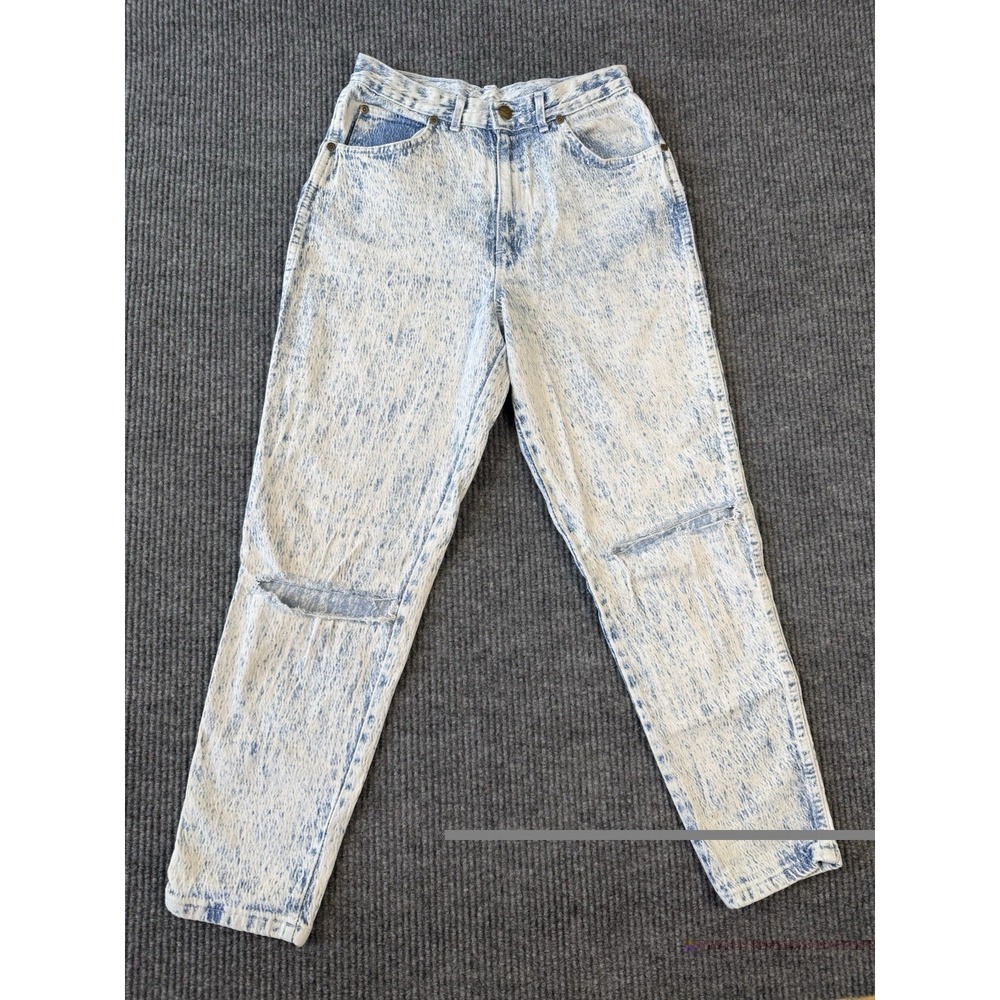 Vintage Chic Jeans Womens 11 Petite Blue Acid Wash Tapered Mom 80s Made in USA